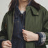 Retro Women's Corduroy Patchwork Jacket – Green Casual Lapel Hunting Style Spring Outerwear with Zipper